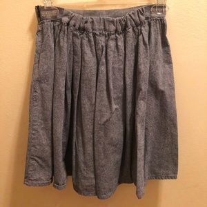 Chambray Blue High Waisted Mini Skirt